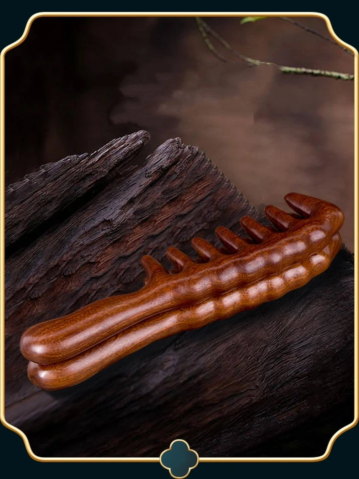 Wooden Massage Comb Wooden Head Foot Massager Scalp Wood Therapy Massage Tools Handmade 100% Natural Red Sandalwood Haifor Head