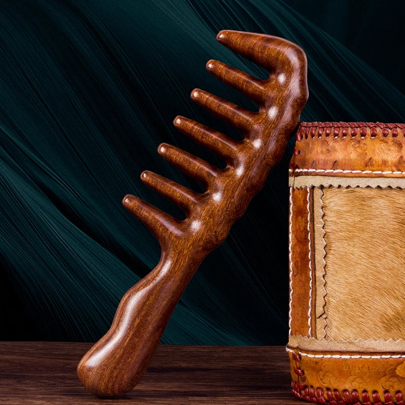 Wooden Massage Comb Wooden Head Foot Massager Scalp Wood Therapy Massage Tools Handmade 100% Natural Red Sandalwood Haifor Head