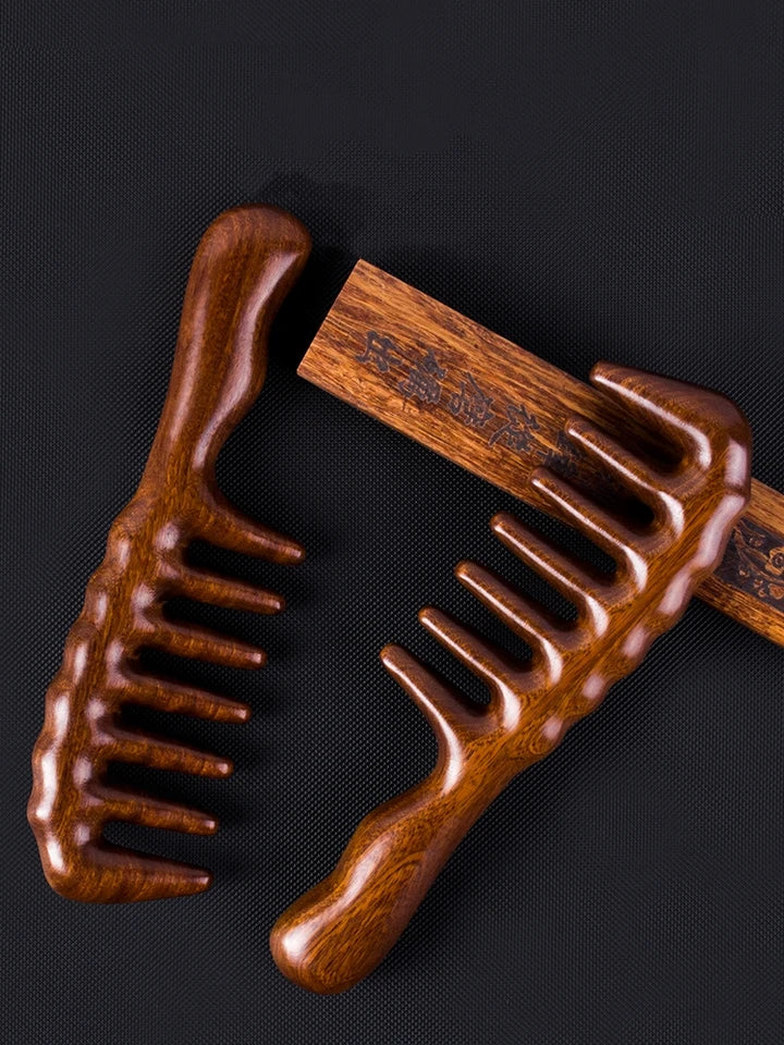 Wooden Massage Comb Wooden Head Foot Massager Scalp Wood Therapy Massage Tools Handmade 100% Natural Red Sandalwood Haifor Head