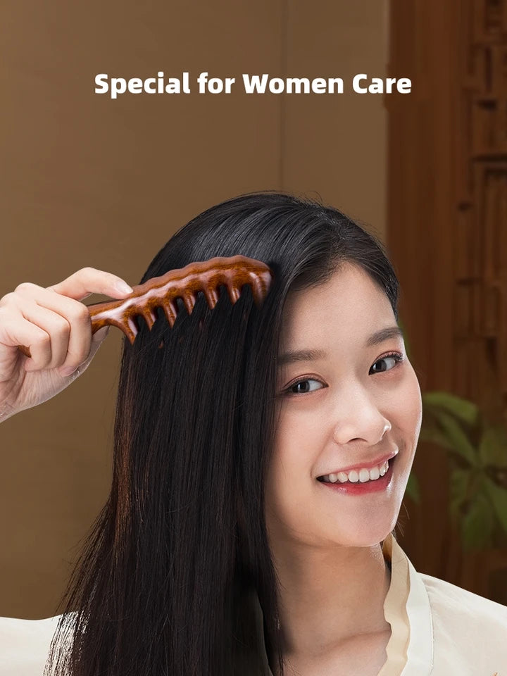 Wooden Massage Comb Wooden Head Foot Massager Scalp Wood Therapy Massage Tools Handmade 100% Natural Red Sandalwood Haifor Head