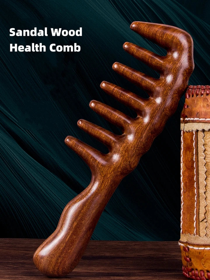 Wooden Massage Comb Wooden Head Foot Massager Scalp Wood Therapy Massage Tools Handmade 100% Natural Red Sandalwood Haifor Head
