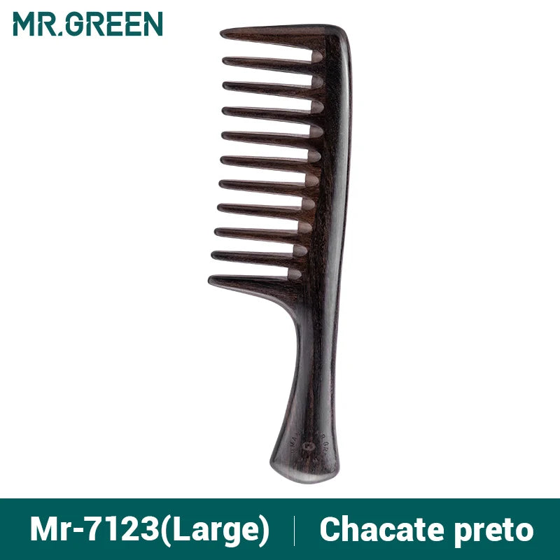 MR.GREEN Natural Wood Comb Wide Tooth Wet  Hair Combs Anti-Static Styling Comb for Long Hair Head acupuncture point massage