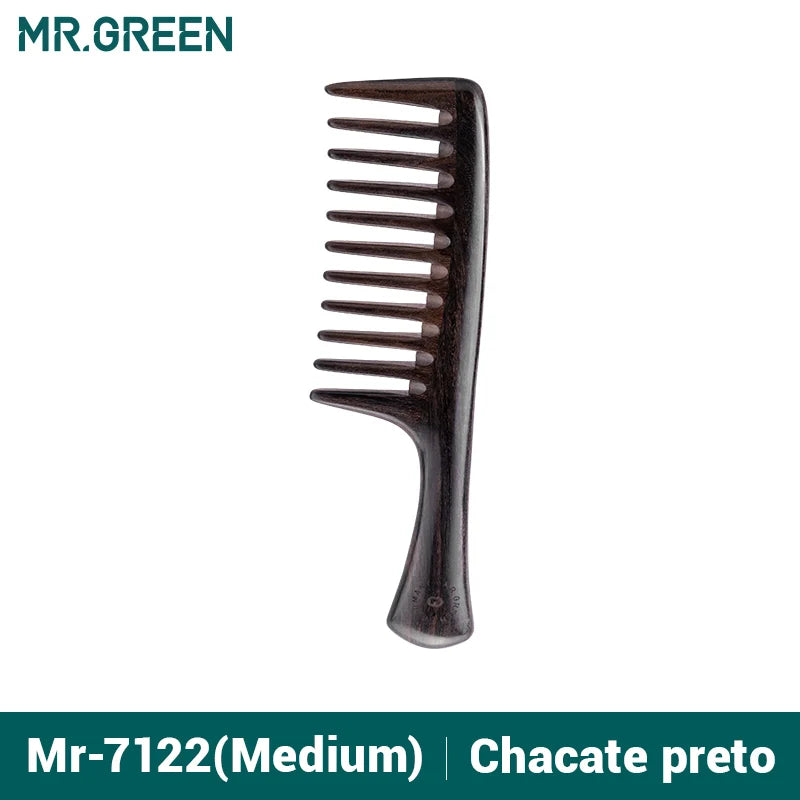 MR.GREEN Natural Wood Comb Wide Tooth Wet  Hair Combs Anti-Static Styling Comb for Long Hair Head acupuncture point massage