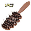 New Hollow Hair Comb Natural Boar Bristle Massage Brush Anti-Static with Handle Curly Hairbrush Salon Hairdressing Styling Tools