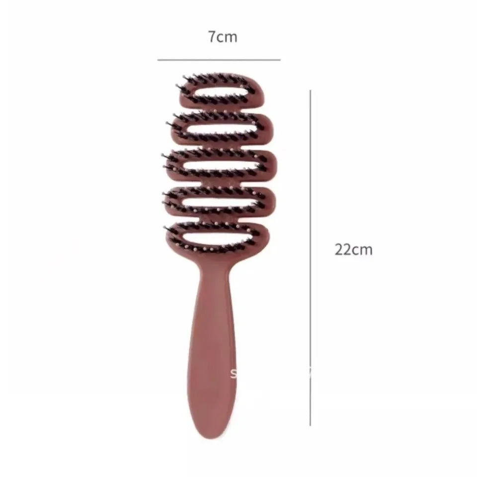 New Hollow Hair Comb Natural Boar Bristle Massage Brush Anti-Static with Handle Curly Hairbrush Salon Hairdressing Styling Tools