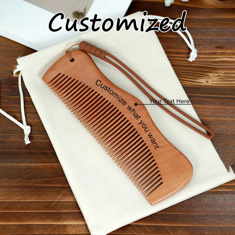 1pc Custom Personalised Sandalwood Massage Hair Comb With Bag ,Mama Natural Birthing Comb For Labor Pain Labor Gifts For Women