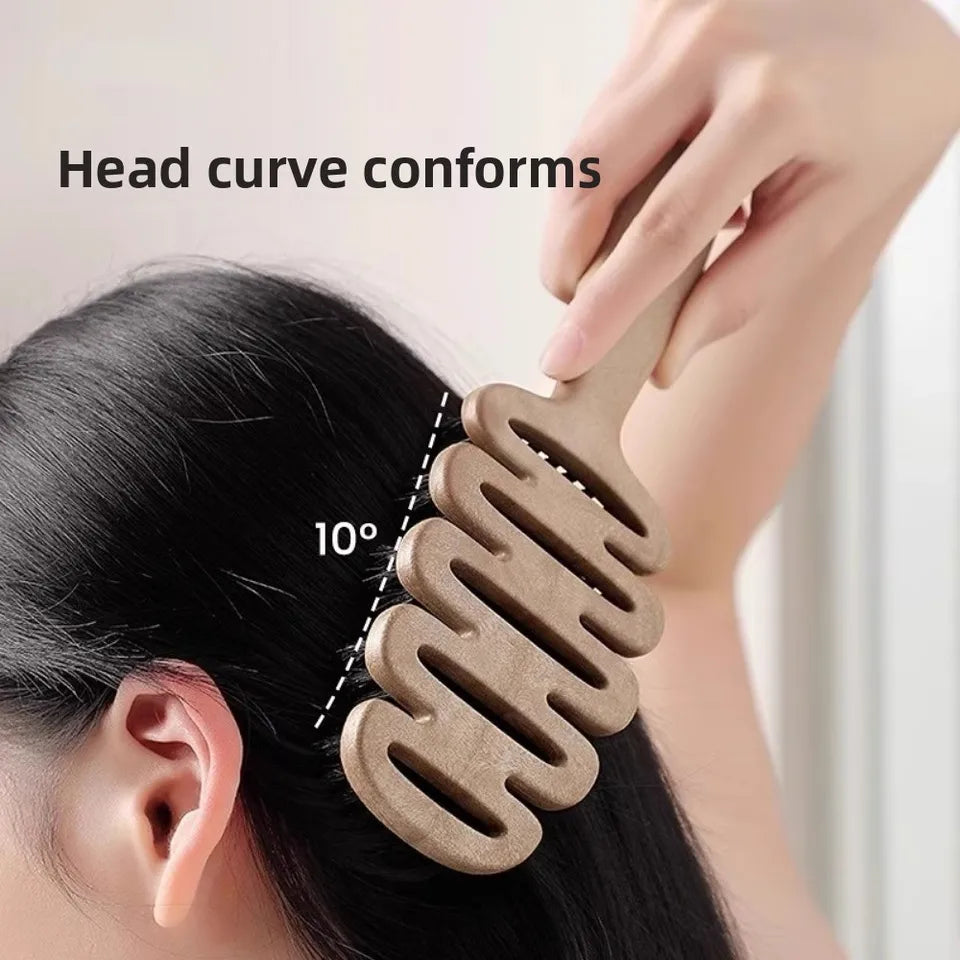 New Hollow Hair Comb Natural Boar Bristle Massage Brush Anti-Static with Handle Curly Hairbrush Salon Hairdressing Styling Tools