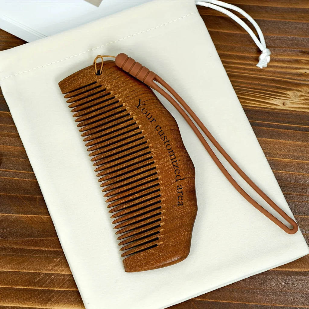 1pc Custom Personalised Sandalwood Massage Hair Comb With Bag ,Mama Natural Birthing Comb For Labor Pain Labor Gifts For Women