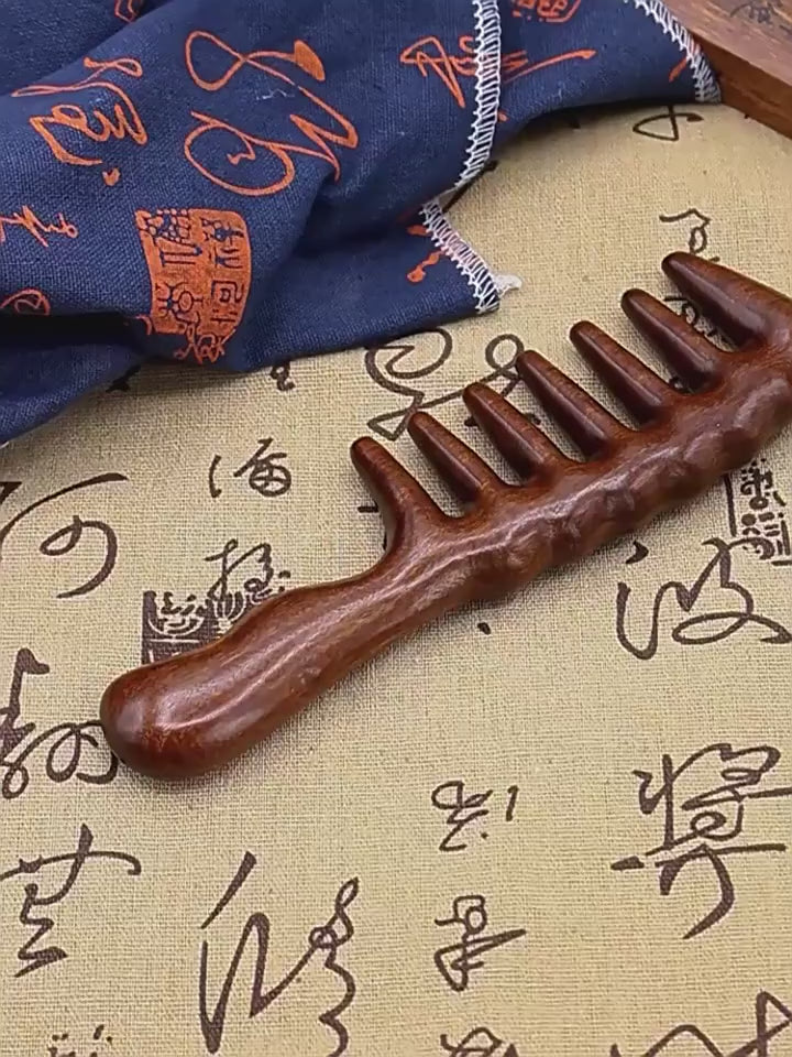 Wooden Massage Comb Wooden Head Foot Massager Scalp Wood Therapy Massage Tools Handmade 100% Natural Red Sandalwood Haifor Head